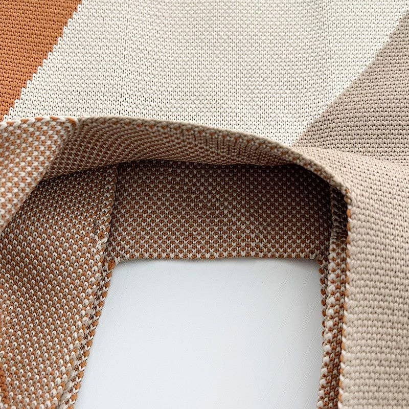 Color Block Casual Versatile Minimalist Knitted Handbag