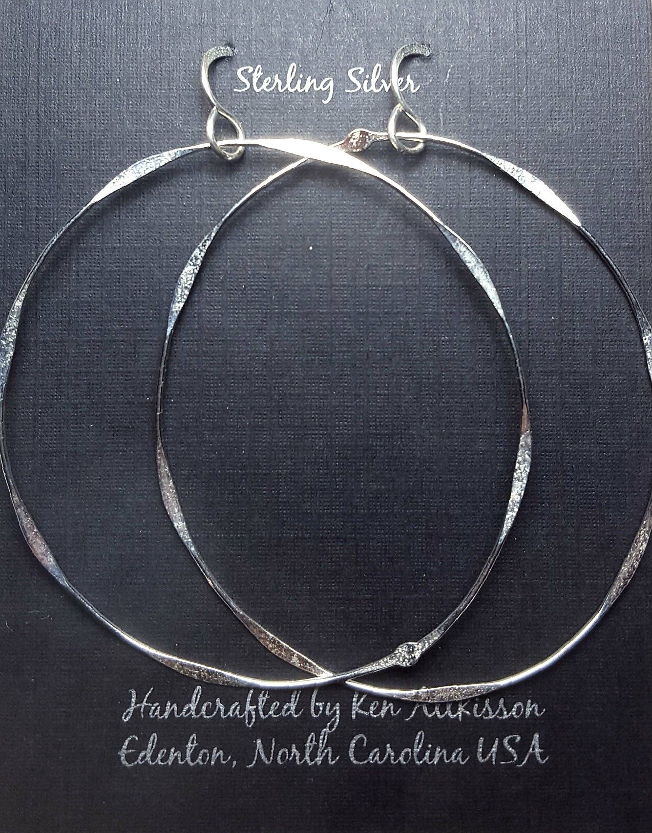 Sterling Silver Earrings Giant Circles