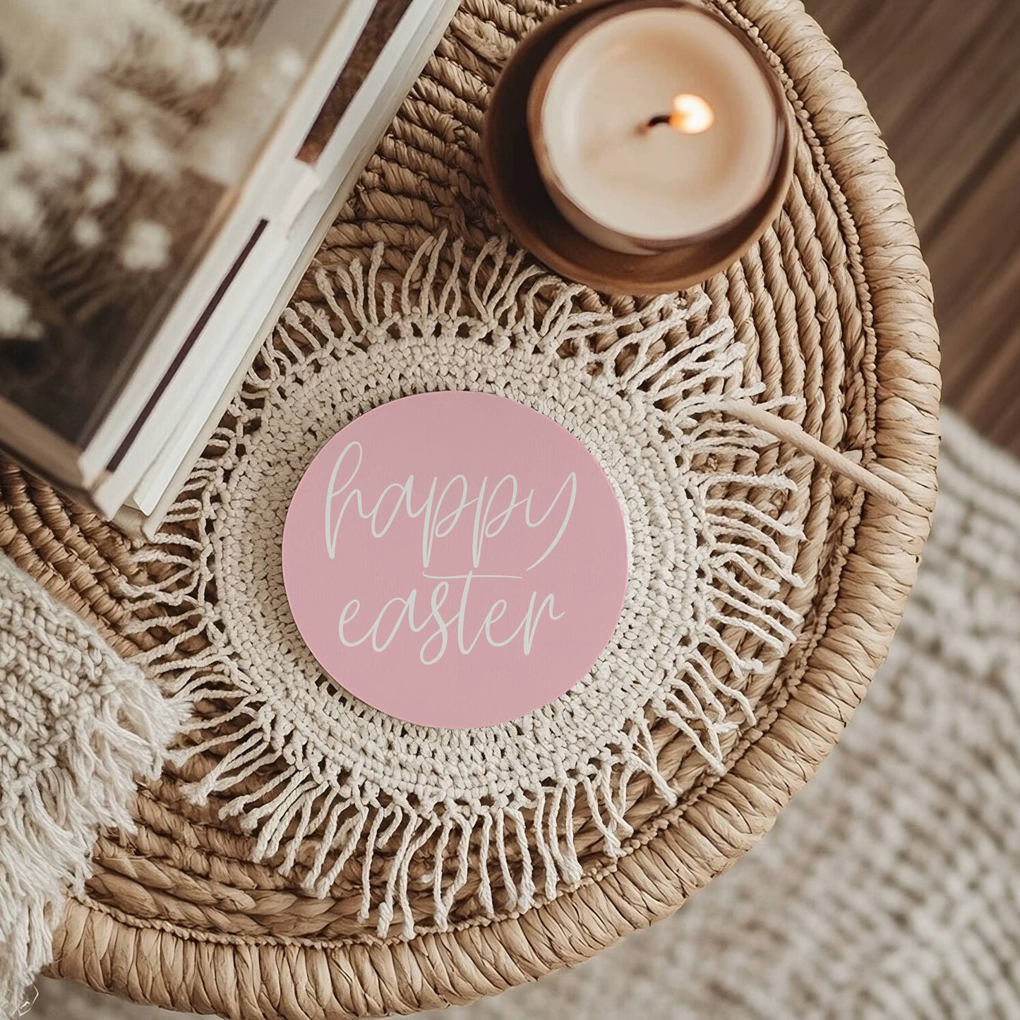 Easter Tabletop Decorations, Spring Coaster Gift Set Ceramic