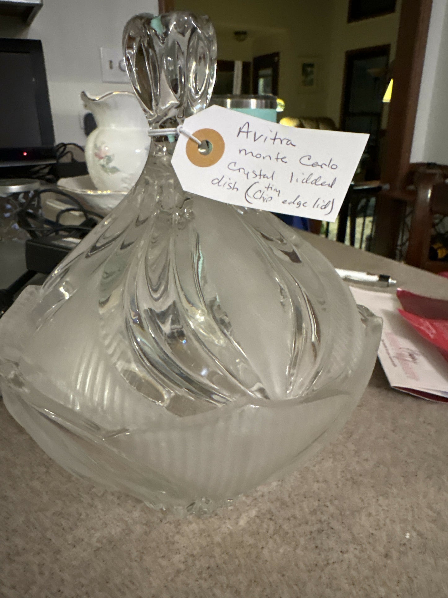 Monte Carlo Crystal Lidded dish
