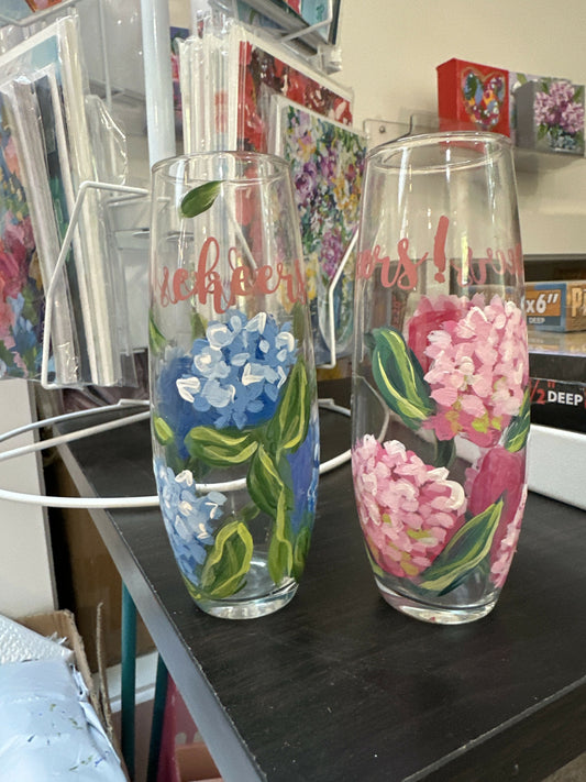 Pierce Paints hand painted stemless