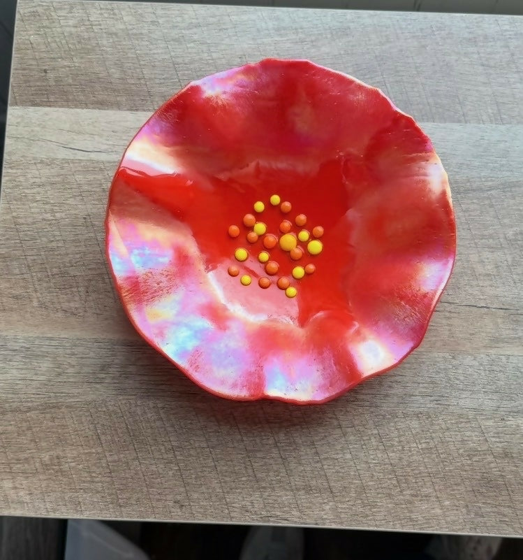 Orange/Red flower bowl