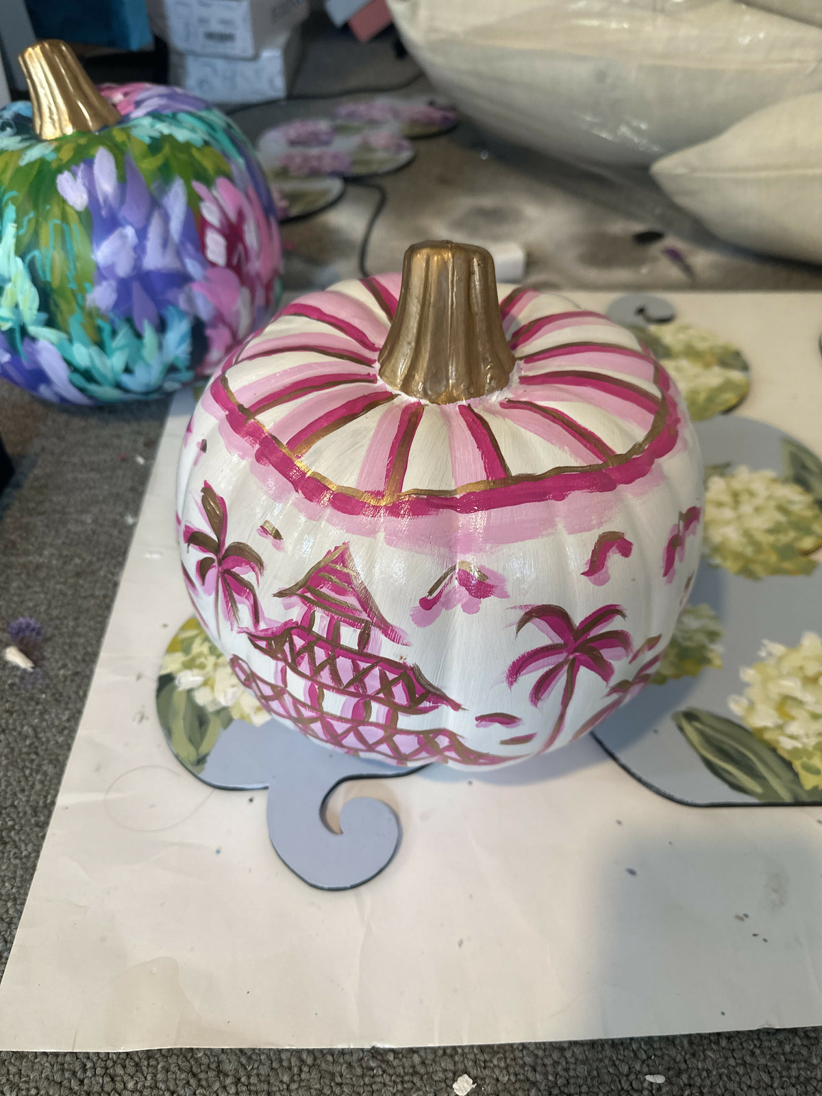 Hand painted pumpkin large