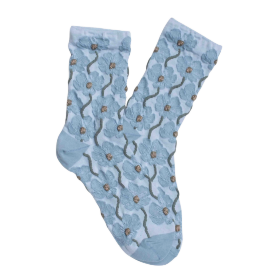 BLUE FLORAL SOCKS