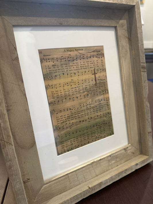 11x14 Hymn Original Watercolor Wood Frame