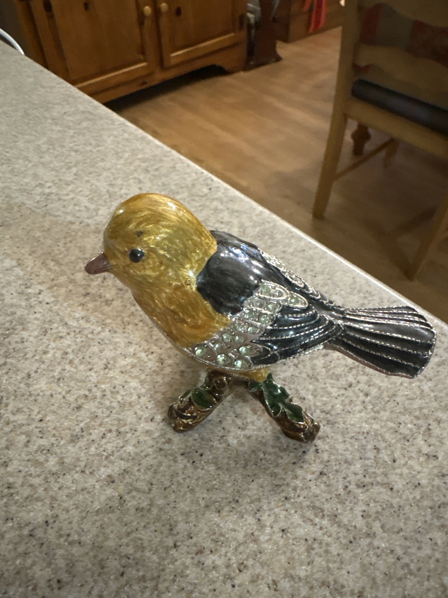 Enameled Bird trinket box