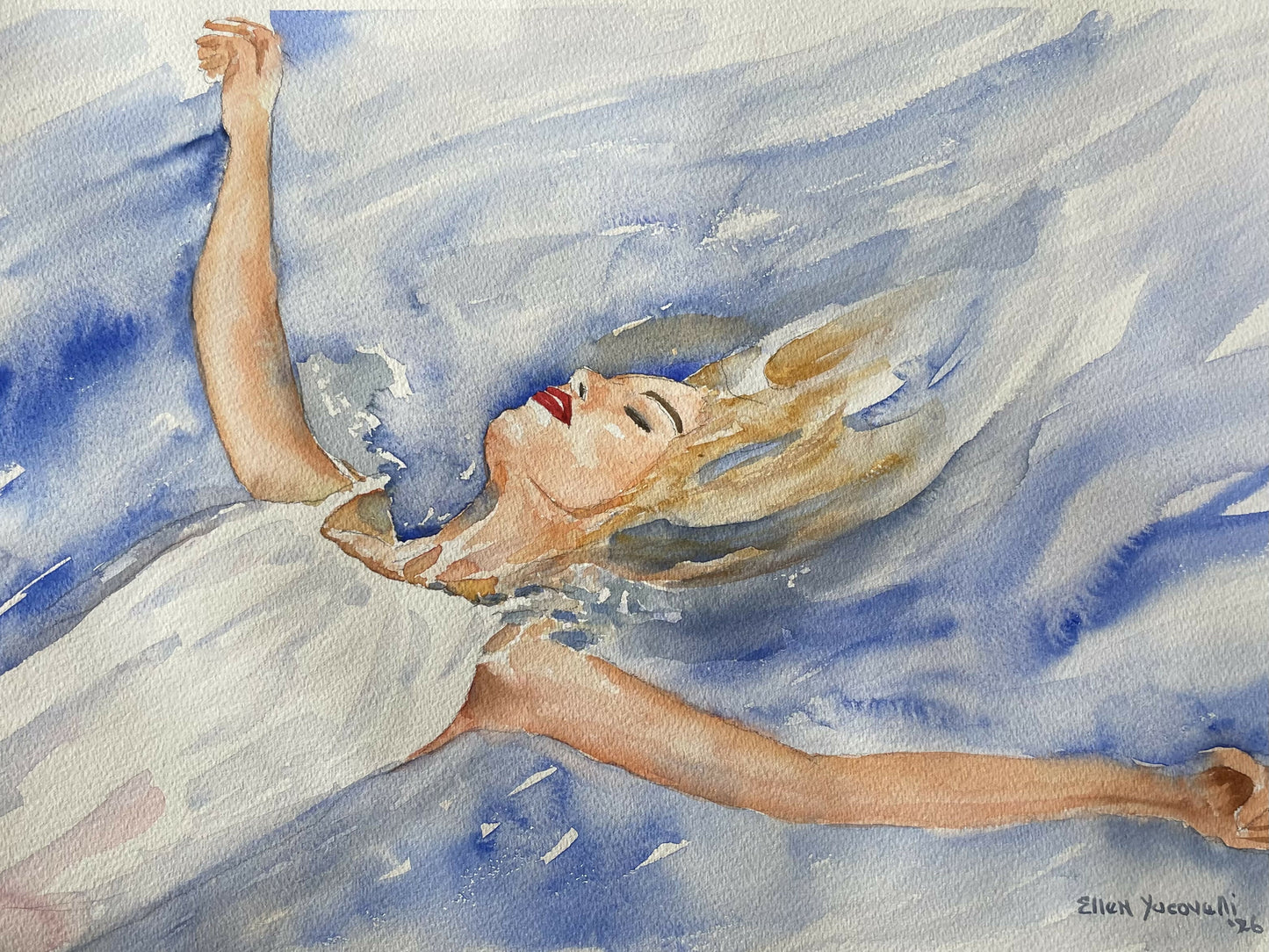 Lady of the Lake watercolor painting