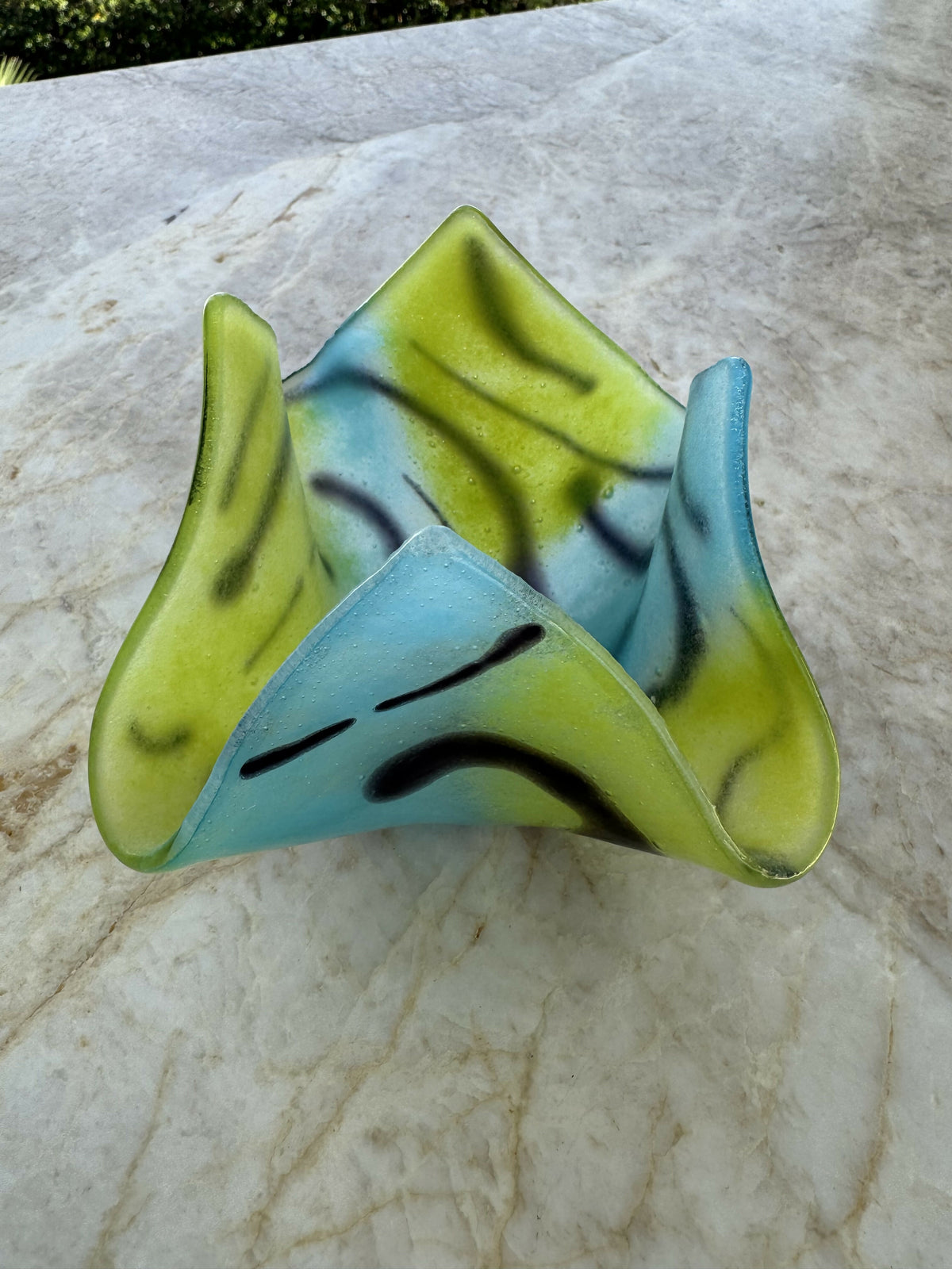 Blue/Gr/Prple swirl Votive
