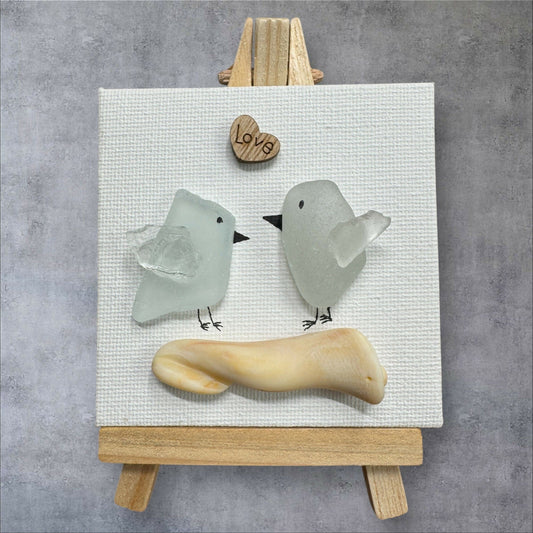 Lovebirds mini canvas