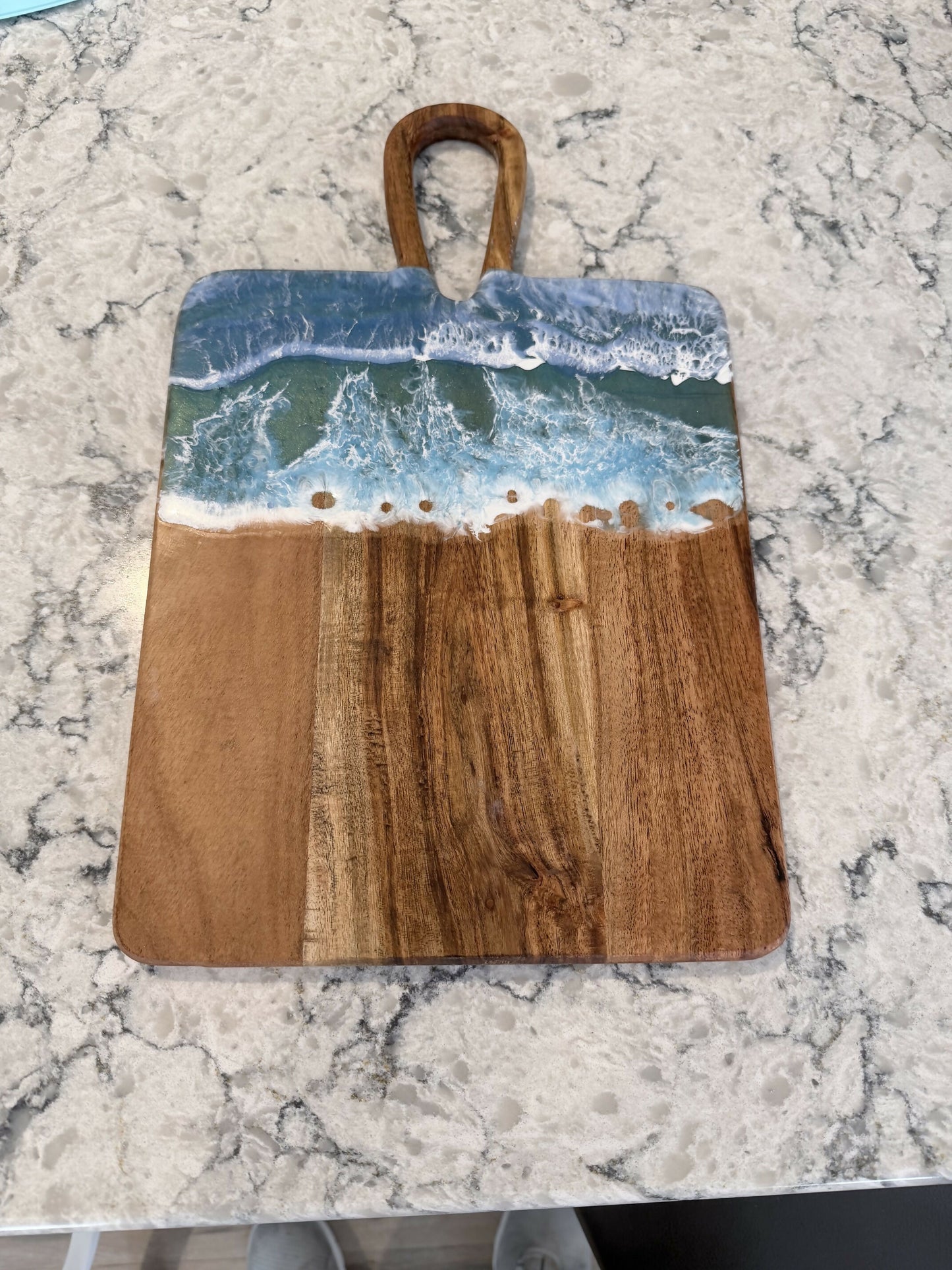 Teak 10x16 Hndl Brd Bl/Gr `