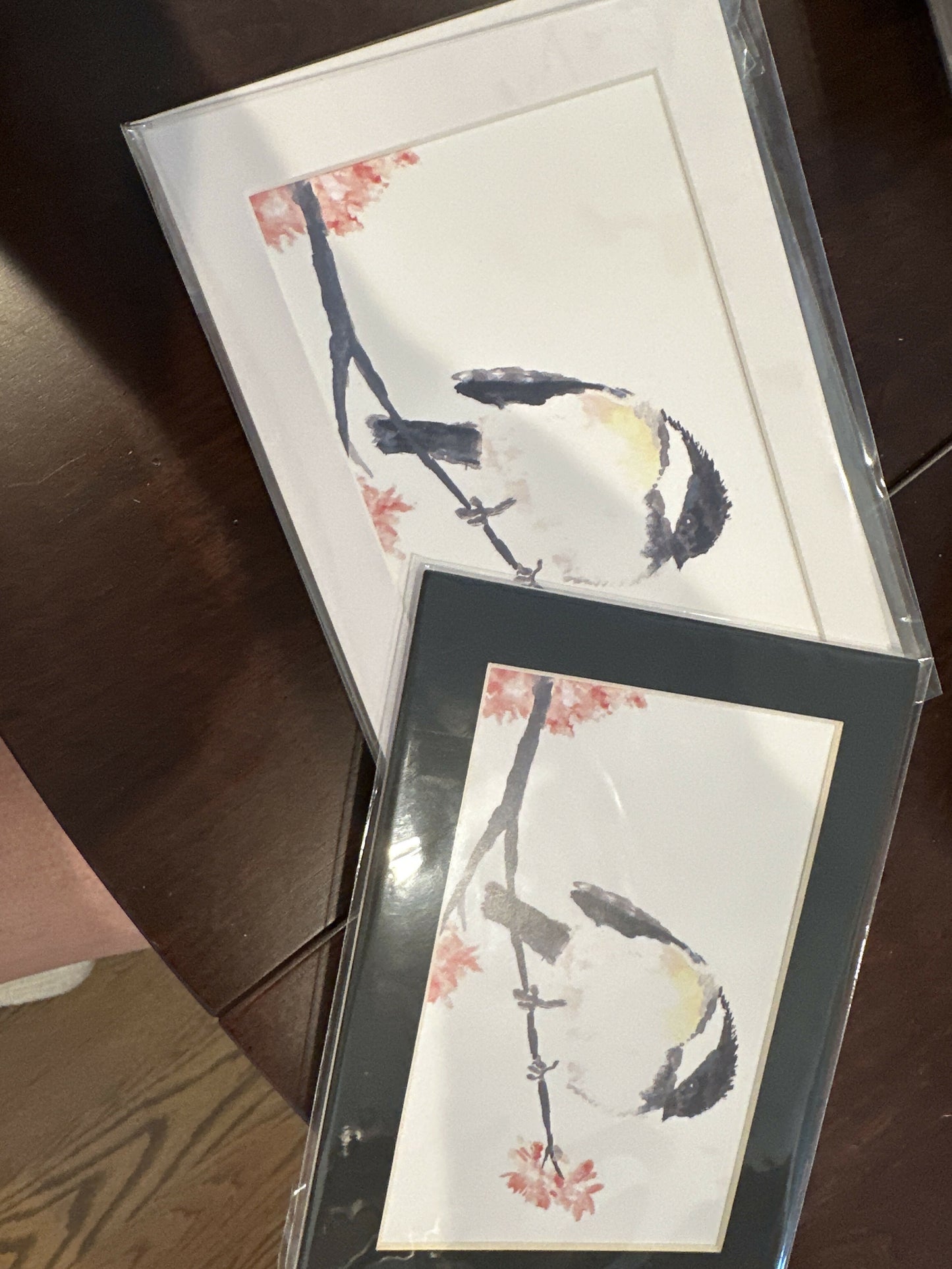 4x6 Print of Watercolor matted to 5x7 My Little Chickadee