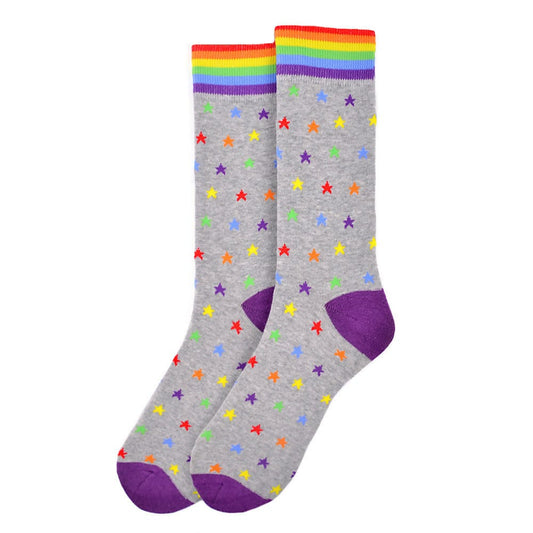 MENS RAINBOW SOCKS GRAY
