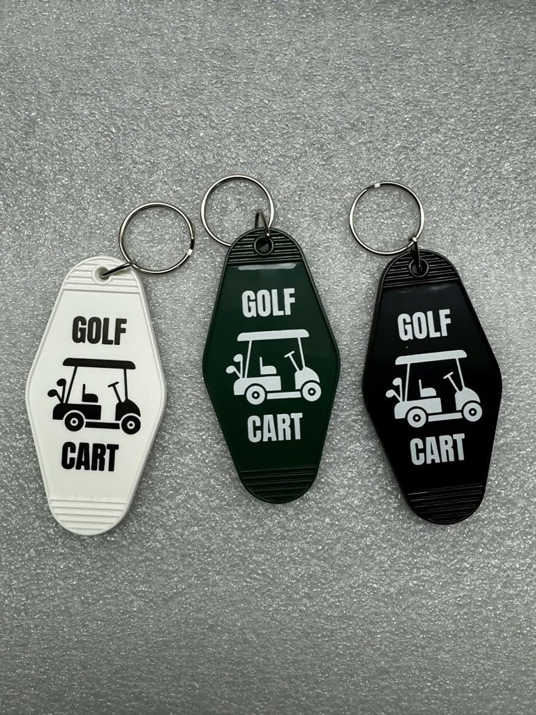 Golf Cart Motel Keychain