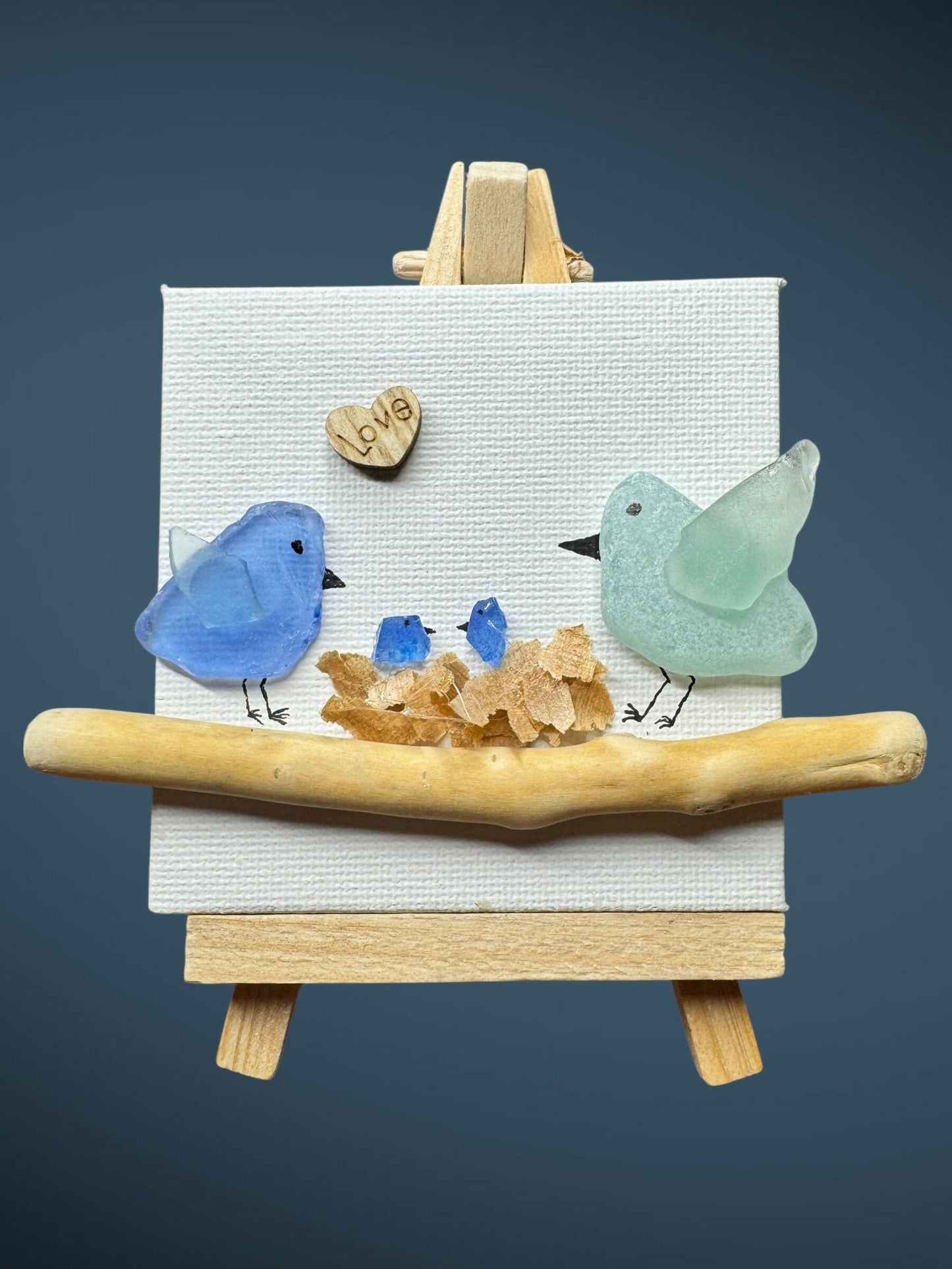 RARE Purple-MomDad 2 baby birds