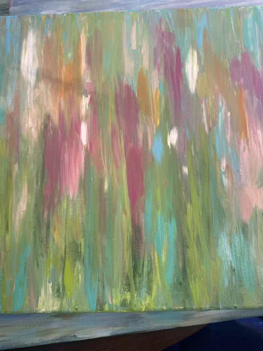 16x20 Acrylic “Through the Rain-Tulips”