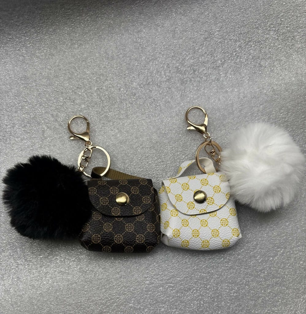 Mini Purse w/ Pom Keychain/Purse Clip